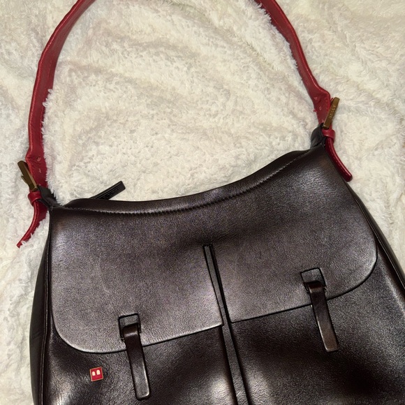 Bally Handbags - Vintage Bally Brown and Red Leather Shoulder Bag